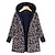 cheap Coats &amp; Trench Coats-Women&#039;s Parka Parka Ethnic Style Floral Polyester Green / Brown / Navy Blue S / M / L