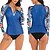 cheap Beach Dresses-Women&#039;s Rashguard Swimsuit Swimwear UV Sun Protection Quick Dry Breathable Sleeveless 2 Piece Front Zip - Swimming Surfing Water Sports Optical Illusion Summer / Stretchy