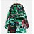 cheap Coats &amp; Trench Coats-Women&#039;s Parka Parka Floral Polyester Orange / Green S / M / L