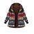 cheap Coats &amp; Trench Coats-Women&#039;s Winter Parka Parka Ethnic Style Color Block Polyester Red S / M / L