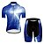 cheap Cycling Clothing-21Grams® Men&#039;s Cycling Jersey with Shorts Short Sleeve - Summer Nylon Polyester Blue Lightning Gradient 3D Bike 3D Pad Breathable Ultraviolet Resistant Quick Dry Reflective Strips Clothing Suit Sports