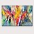 billige Oliemalerier-Hang-Painted Oliemaleri Hånd malede Horisontal panorama Abstrakt Blomstret / Botanisk Moderne Omfatter indre ramme / Valset lærred / Strakt lærred