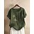 cheap Tops &amp; Blouses-Women&#039;s Floral Flower Daily Short Sleeve Blouse Shirt Round Neck Print Basic Essential Tops Loose Army Green Orange Navy Blue M / Summer