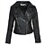 cheap Jackets-Women&#039;s Solid Colored Fall &amp; Winter Faux Leather Jacket Regular Daily Long Sleeve PU Coat Tops Black