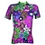 cheap Cycling Clothing-21Grams® Women&#039;s Cycling Jersey Short Sleeve - Summer Polyester Purple Rainbow Blue+Green Plus Size Floral Botanical Funny Bike Mountain Bike MTB Road Bike Cycling Jersey Top Breathable Ultraviolet