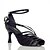 cheap Others-Women&#039;s Latin Shoes Salsa Shoes Line Dance Heel Buckle Slim High Heel Peep Toe Grey Nude Black Buckle Satin