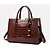 cheap Bags-Women&#039;s Bags PU Leather Shoulder Strap Bag Set 3 Pcs Purse Set Zipper Metallic Crocodile Daily Bag Sets Handbags Dark Brown Wine Black