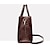 cheap Bags-Women&#039;s Bags PU Leather Shoulder Strap Bag Set 3 Pcs Purse Set Zipper Metallic Crocodile Daily Bag Sets Handbags Dark Brown Wine Black