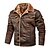 cheap Sale-Men&#039;s Casual Sherpa Leather Jacket with Thermal Warmth