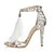 cheap Sandals-Women&#039;s Sandals Furry Feather High Heel Sandals Rhinestone Feather Tassel Stiletto Heel Open Toe Sweet Wedding Party &amp; Evening PU Ankle Strap Summer Solid Colored Almond