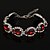 abordables Bracelets-Bracelet Classique Homme Femme Rouge Rubis Mini Platiné Luxe Mode Bracelet Bijoux Argent pour Soirée Mariage