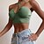 cheap Tops &amp; Blouses-Women&#039;s Solid Colored Causal Holiday Sleeveless Camisole Crop Top Tank Top Halter Neck Drawstring Basic Essential Vacation Sexy Tops Green White Black S / Summer