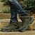 abordables Calzado y accesorios-Hombre Zapatillas de Senderismo Listo para vestir Cómodo Senderismo Ejercicio al Aire Libre Paseo Cuero de Napa Otoño Invierno Gris oscuro Verde Negro / Dedo redondo
