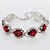 cheap Bracelets-Men&#039;s Women&#039;s Ruby Red Classic Bracelet Luxury Fashion Mini Platinum Plated Bracelet Jewelry Silver For Party Wedding