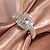 billige Damesmykker-1 stk Bandring Ringe For Kubisk Zirkonium Dame Bryllup Fest &amp; Aften Klar geometriske Messing Dyrebar