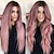 cheap Synthetic Wigs-Synthetic Wig Body Wave Middle Part Wig Long Very Long Violet Pink Synthetic Hair 65 inch Women&#039;s Highlighted / Balayage Hair Dark Roots Middle Part Pink