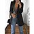 billige Women&#039;s Coats &amp; Jackets-Dame Blazer Helfarve Lomme Chic og moderne Langærmet Frakke Forår Efterår Afslappet Åben Front Normal Jakker Vin