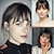 cheap Hair Pieces-Clip in Bangs - 100% Human Hair Wispy Bangs Clip in Hair Extensions, Black Air Bangs Fringe with Temples Hairpieces for Women Curved Bangs for Daily Wear
