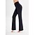 preiswerte Pants-Mode aktiv Frauen Faltbund dehnbare Baumwolle mit plus Bootcut Yogahose (groß, Holzkohle)