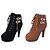 cheap Boots-Women&#039;s Boots Lace up Bootie Block Heel Round Toe Booties Ankle Boots Vintage Party &amp; Evening Suede Buckle Lace-up Solid Colored Winter Black Brown / Booties / Ankle Boots / Booties / Ankle Boots