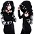 cheap Cosplay &amp; Costumes-Plague Doctor Goth Girl Lisa Gothic Punk &amp; Gothic 17th Century Goth Subculture Party Costume Masquerade Hoodie Hoodies Robe Women&#039;s Costume Black Vintage Cosplay Long Sleeve Club Bar / Top / Top