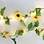 abordables Fleurs Artificielles-30LED 2.4 M Guirlande De Tournesol Artificielle Soie Faux Fleurs Feuilles De Lierre Plantes Décor À La Maison Fleur Mur Guirlande 240 cm