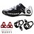 baratos Sapatos Para Ciclismo-SIDEBIKE Adulto Sapatilhas de Ciclismo com Travas &amp; Pedal Tênis para Ciclismo Fibra de Carbono Almofadado Ciclismo Vermelho Homens Sapatos para Ciclismo / Malha Respirável