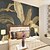 abordables Arte decorativa-Papel pintado mural etiqueta de la pared que cubre la impresión de la lona de la hoja de palma tropical dorada decoración del hogar pelar y pegar extraíble
