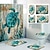 baratos Cortinas de Banho-sea turtlepattern impressão banheiro cortina de chuveiro lazer banheiro design de quatro peças