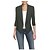 billige Blazere-kvinders cardigan arbejdskontor blazer ensfarvet revers langærmet top åben front kort jakke frakke (sort, xxxl)