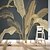 billige Vægkunst-vægmaleri tapet væg klistermærke, der dækker print guld tropisk palme blade lærred hjem indretning skræl og stick aftagelig