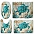abordables Cortinas de Ducha-tortuga marina impresión de patrón baño cortina de ducha baño de ocio diseño de cuatro piezas