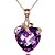 cheap Women&#039;s Jewelry-1pc Pendant Necklace For Amethyst Women&#039;s Anniversary Party Evening Gift Classic Copper Imitation Diamond Heart