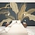 baratos Pinturas-adesivo de parede de papel de parede cobrindo impressão de folha de palmeira tropical dourada com casca e palito removível