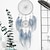 billige Hjem &amp; Hage-drømmefanger håndlaget gave med blågrå fjær sølv perle veggheng dekor kunst boho stil 46*11cm