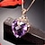 cheap Women&#039;s Jewelry-1pc Pendant Necklace For Amethyst Women&#039;s Anniversary Party Evening Gift Classic Copper Imitation Diamond Heart