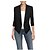 billige Blazere til damer-kvinners cardigan work office blazer ensfarget revers langermet topp åpen front kort jakkefrakk (svart, xxxl)