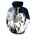 cheap Everyday Cosplay Anime Hoodies &amp; T-Shirts-Animal Horse Cosplay Costume Hoodie Anime Animal Printing Harajuku Graphic Hoodie For Men&#039;s Women&#039;s Adults&#039;