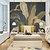 billige Vægkunst-vægmaleri tapet væg klistermærke, der dækker print guld tropisk palme blade lærred hjem indretning skræl og stick aftagelig