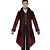 cheap Cosplay &amp; Costumes-Plague Doctor Retro Vintage Punk &amp; Gothic Steampunk 17th Century Coat Masquerade Trench Coat Outerwear Men&#039;s Cotton Costume Black / Red Vintage Cosplay Long Sleeve Party Halloween