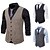 abordables Cosplay &amp; Costumes-Rétro Vintage 1920s Bal Masqué Veste Gilet Pardessus Gatsby le magnifique Garçon d&#039;honneur Homme Coupe Cintrée Halloween Mariage robe demoiselle d honneur Soirée / Fête Gilet