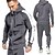 abordables Tops-Hombre Tracksuit Sudadera 2 Piezas Full Zip Casual Primavera Manga Larga Alta cintura Mantiene abrigado Transpirable Suave Aptitud física Entrenamiento de gimnasio Corriendo Ropa de deporte Ropa de