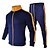 cheap Running &amp; Jogging Clothing-Men&#039;s Tracksuit Sweatsuit 2 Piece Full Zip Street Casual 2pcs Long Sleeve Gym Workout Running Jogging Thermal Warm Breathable Soft Sportswear Normal Color Block Navy blue long sleeve Navy+white Red