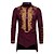 cheap Men&#039;s Shirts-men&#039;s african traditional dashiki luxury metallic gold printed mid long wedding shirt burgundy x-large