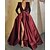 cheap Prom Dresses-Ball Gown Evening Black Dress Plus Size Sparkle Dress Wedding Party Birthday Floor Length Long Sleeve V Neck Pocket Satin with Sequin Pocket 2024