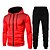 cheap Running &amp; Jogging Clothing-Men&#039;s 2 Piece Full Zip Street Casual Tracksuit Sweatsuit 2pcs Long Sleeve Winter Thermal Warm Breathable Soft Fitness Gym Workout Running Active Training Jogging Sportswear Polka Dot Normal Dark Grey