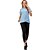 cheap Sport Athleisure-Women&#039;s Round Neck Yoga Top Blue Gray Fitness Gym Workout Running T Shirt Short Sleeve Sport Activewear High Elasticity 4 Way Stretch Comfort Quick Dry Loose / Moisture Wicking