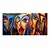cheap Oil Paintings-Oil Painting Hand Painted Horizontal People Pop Art Modern Rolled Canvas (No Frame)