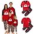 cheap New Arrivals-Christmas Clothing Set Family Look Graphic Letter Print Red Long Sleeve Matching Outfits