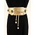 abordables Belts-Mujer Cinturón Ancho Dorado Fiesta Boda Calle Diario Cinturón Color puro / Trabajo / Otoño / Invierno / Primavera / Verano